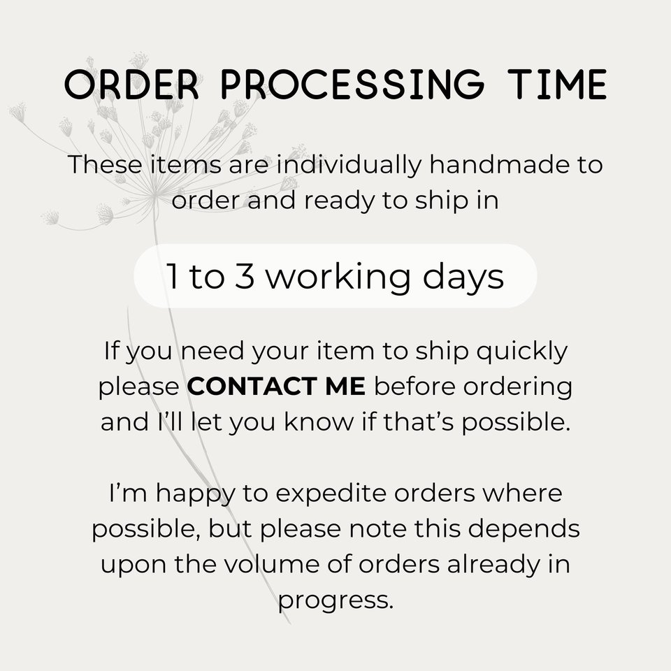 The Tiny Tree Frog Jewellery order processing times infographic