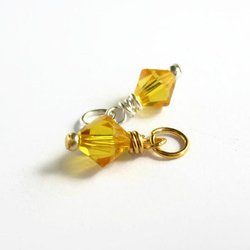 Sunflower Yellow Crystal Charm ~ Handmade by The Tiny Tree Frog Jewellery