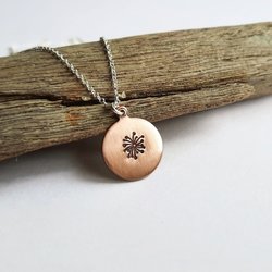 Hand Stamped Copper Dandelion Necklace ~ Handmade by The Tiny Tree Frog Jewellery