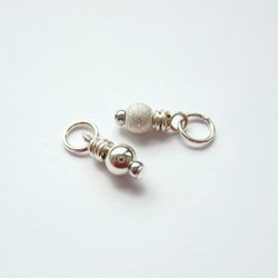 Sterling Silver Wire Wrapped Bead Charm ~ Shiny or Frosted Stardust Finish ~ Handmade by The Tiny Tree Frog Jewellery