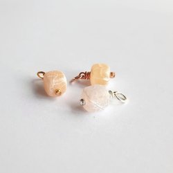 Frosted Cracked Agate Gemstone Cube Charm ~ Handmade by The Tiny Tree Frog Jewellery