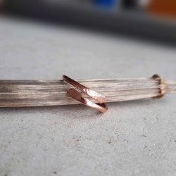 Textured adjustable copper wrap around ring, handmade by The Tiny Tree Frog Jewellery